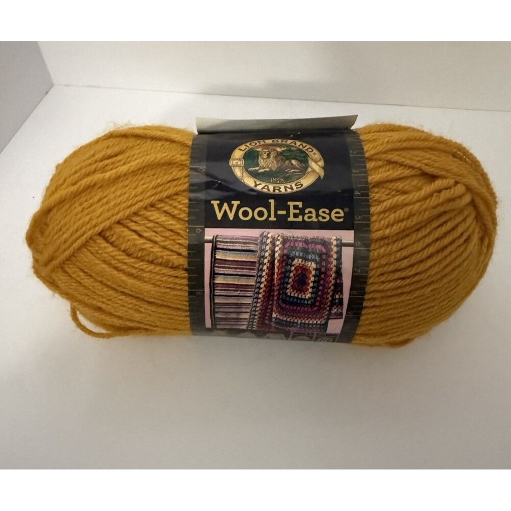 NEW Lion Brand Wool-Ease Yarn #171 Gold 3oz 197yd Acrylic Wool Blend Medium #4